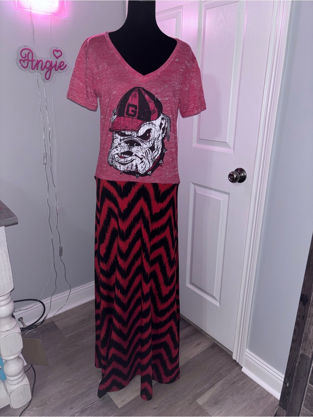 Georgia Bulldogs maxi dress Upcycled 0ne-of-a-kind Juniors sz XL Women’s Large